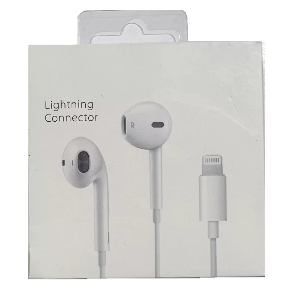 (IV) Lightning Connector Headphone (NO LOGO) - WHITE  iPHONE CABLE