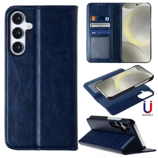 CONVEYOR LEATHER MAGNETIC WALLET - DARK BLUE  GALAXY S25