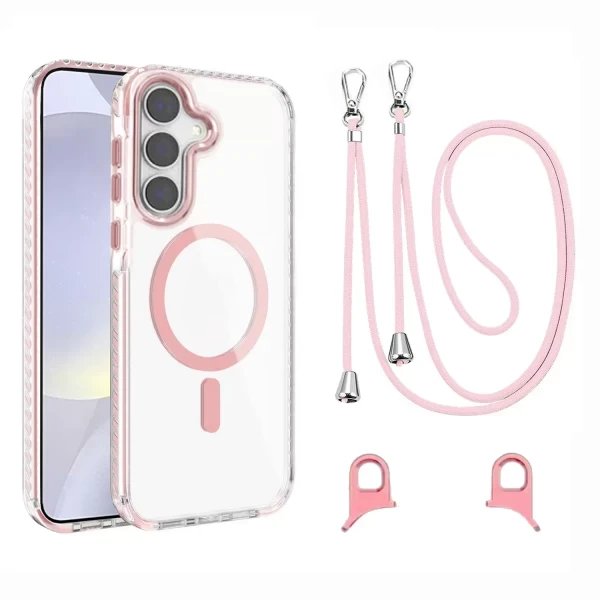 Clear Magsafe Strap - PINK GALAXY S25