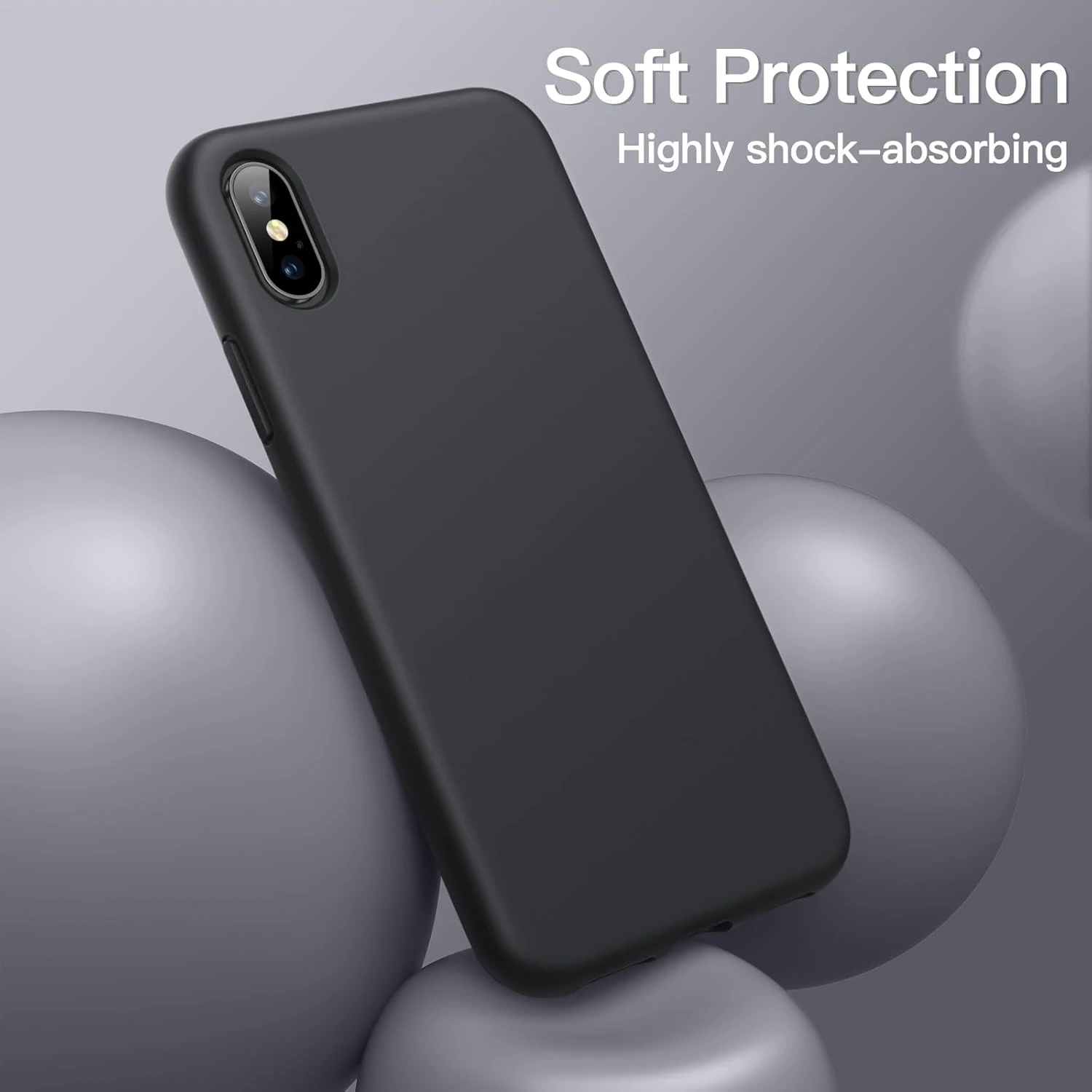 LIQUID SILICON CASE -BLACK iPHONE XS MAX