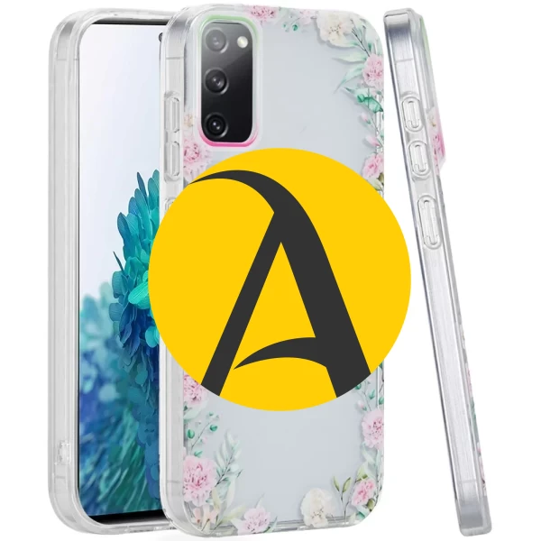 Double Layer Design IMD TPU Case - Green/Pink Floral  Galaxy S20 Fe 5G