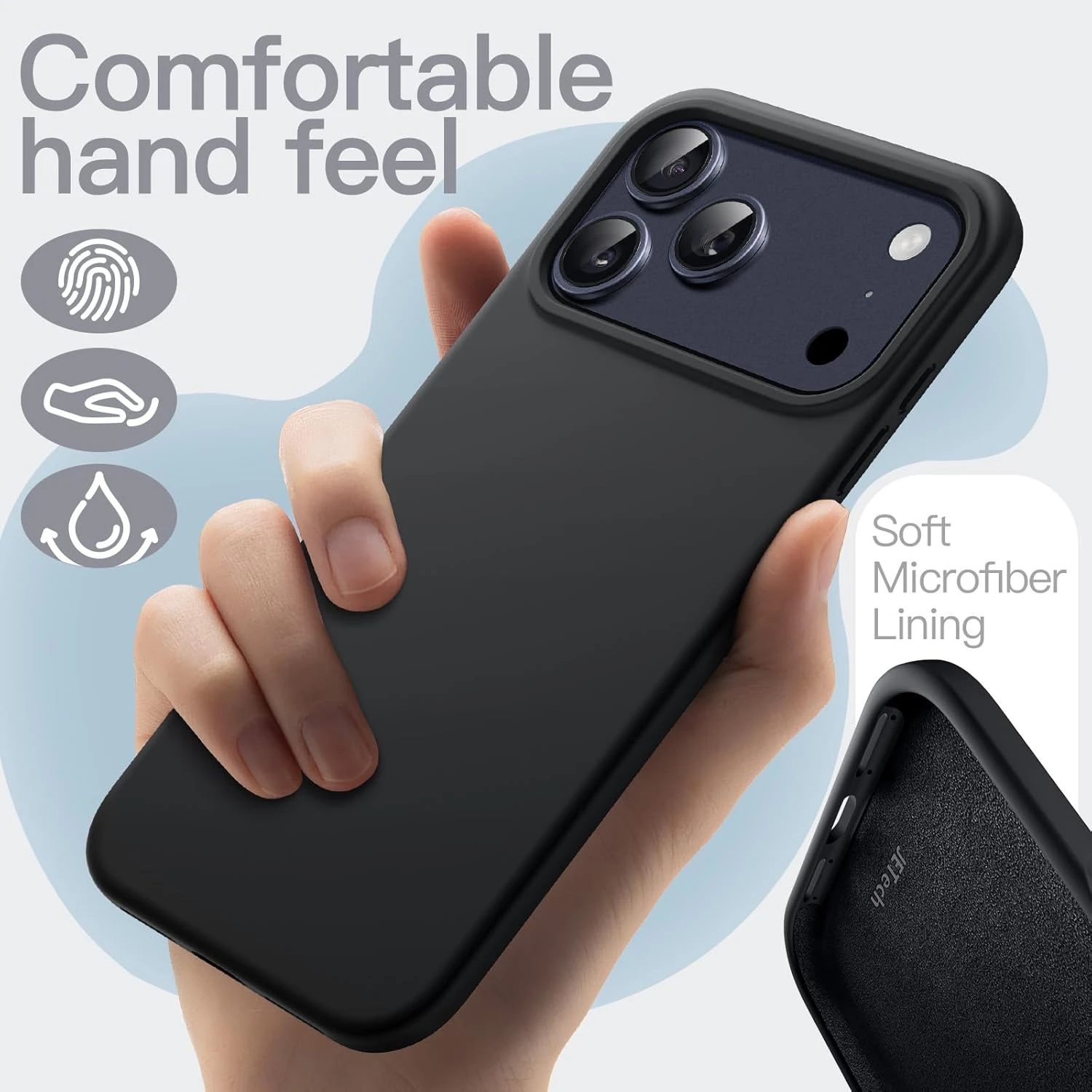 LIQUID SILICON CASE -BLACK iPHONE 17 PRO