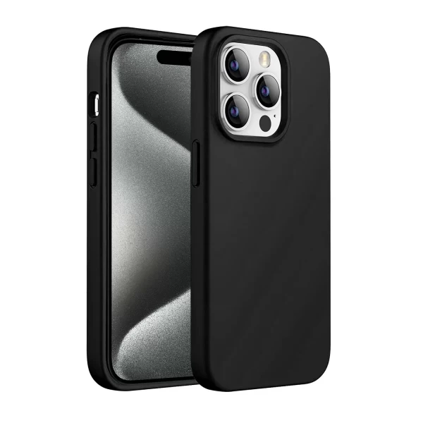 LIQUID SILICON CASE -BLACK iPHONE 15 PRO MAX