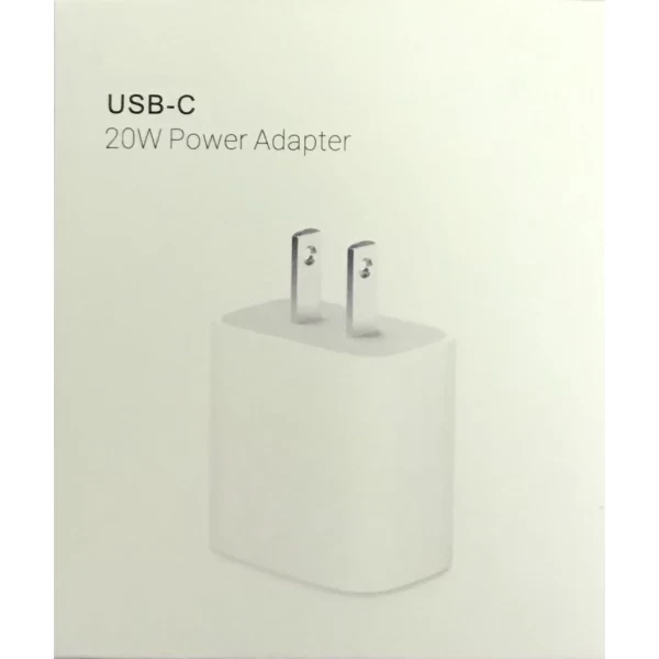 (IV) USB-C (20 WATT) POWER ADAPTER (NO LOGO) - WHITE