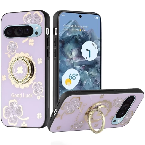 SILK FLORAL RING - Good Luck Floral PURPLE  GOOGLE PIXEL 9 PRO XL 6.8INCH