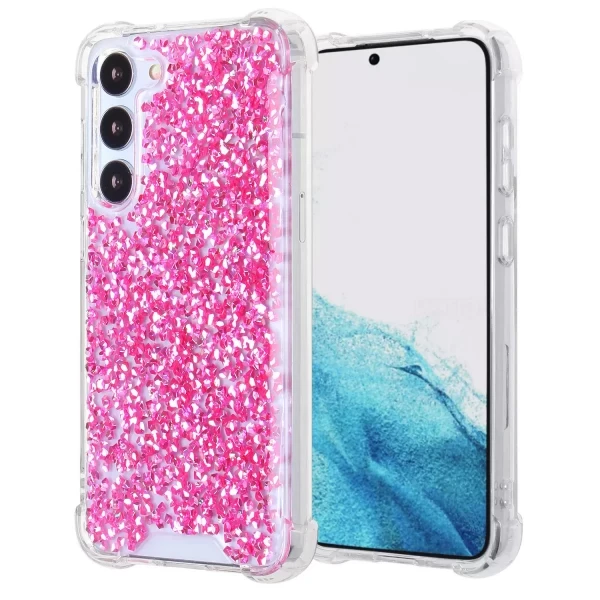 EPOXY STICKER GLITTER CASE - HOT PINK / PURPLE GALAXY S21 ULTRA