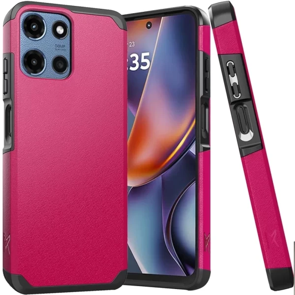 Satin Slim ShockProof Case With Poly Bag - HOT PINK  MOTO G 5G 2025
