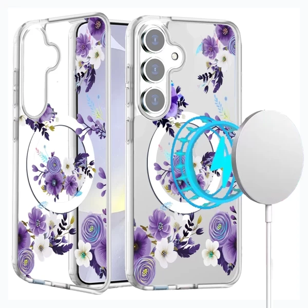 AMUSE MAGSAFE CLEAR - PURPLE FLOWER GALAXY S25