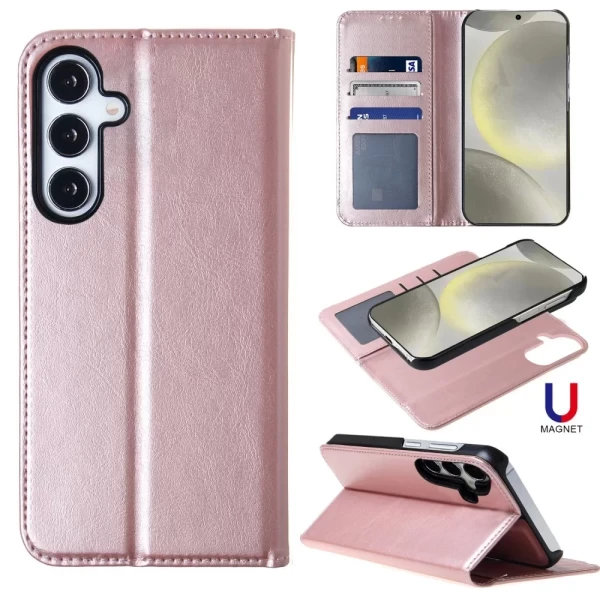 CONVEYOR LEATHER MAGNETIC WALLET - ROSE GOLD  GALAXY S25