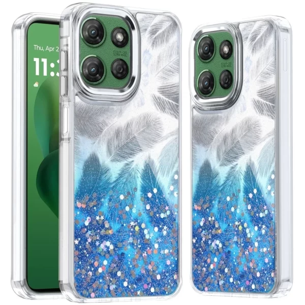 Epoxy Glitter Shimmer Hybrid Case - Dark Blue  MOTO G POWER 5G 2025